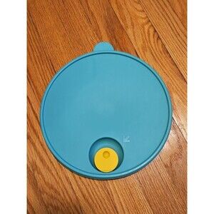 Vintage Tupperware CrystalWave Vented Replacement Lid #2651A Aqua & Yellow 10"